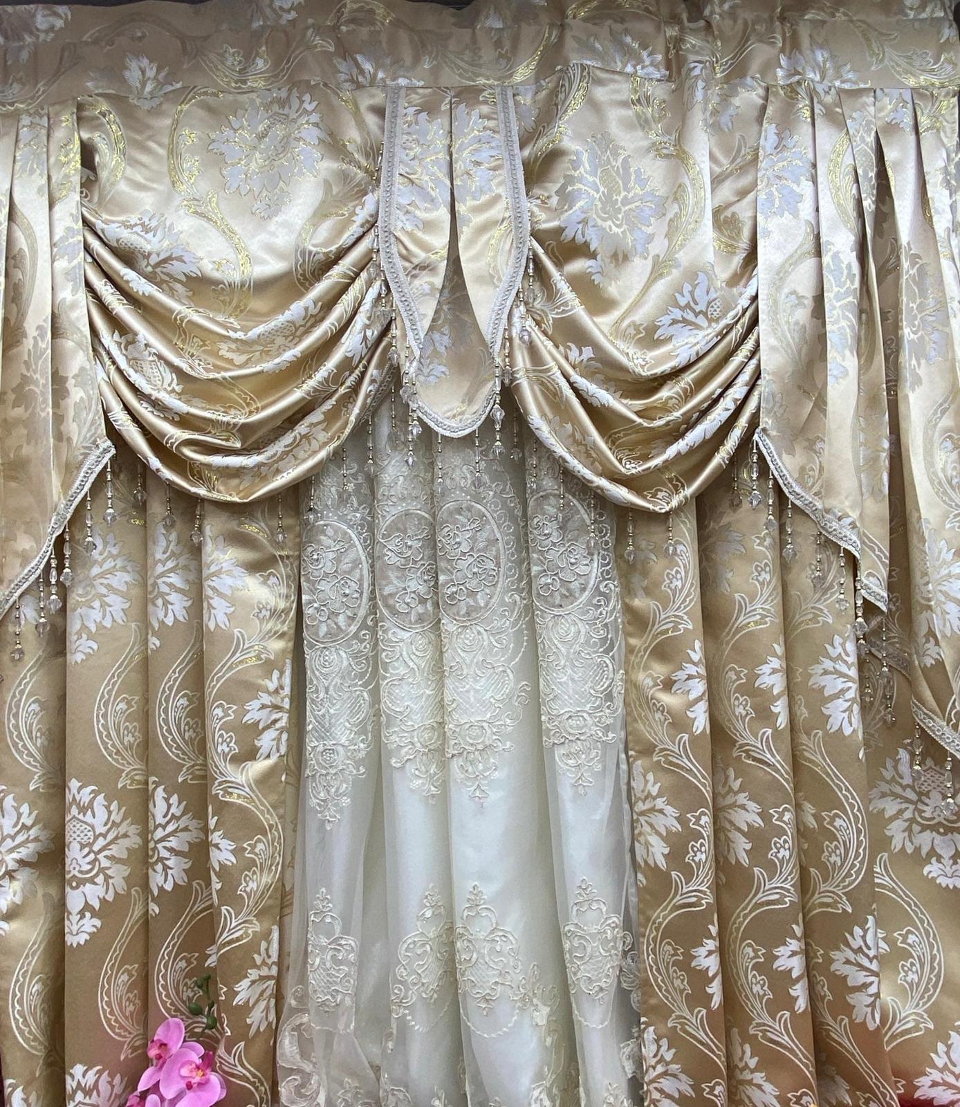 Gold Curtains for 59 Inch Windows – Mina 5 Piece Window Treatment Set - Stylish Curtains