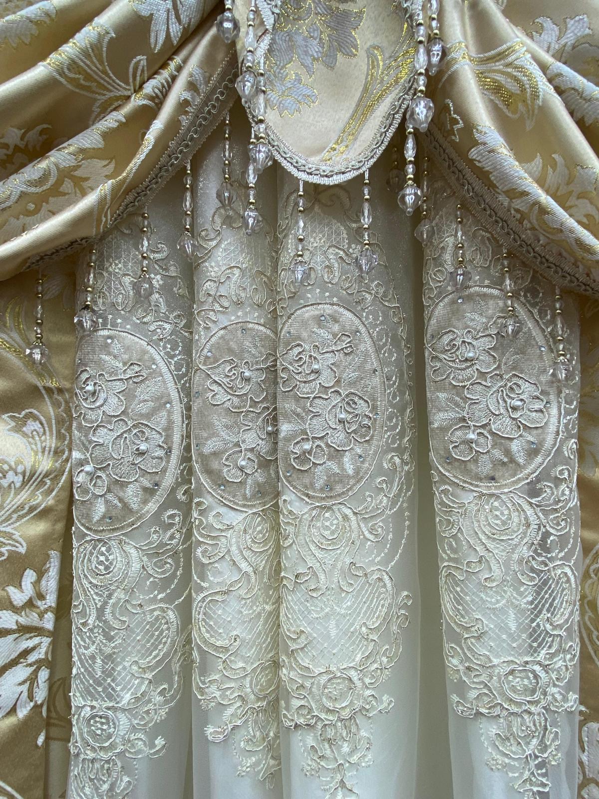 Gold Curtains for 59 Inch Windows – Mina 5 Piece Window Treatment Set - Stylish Curtains