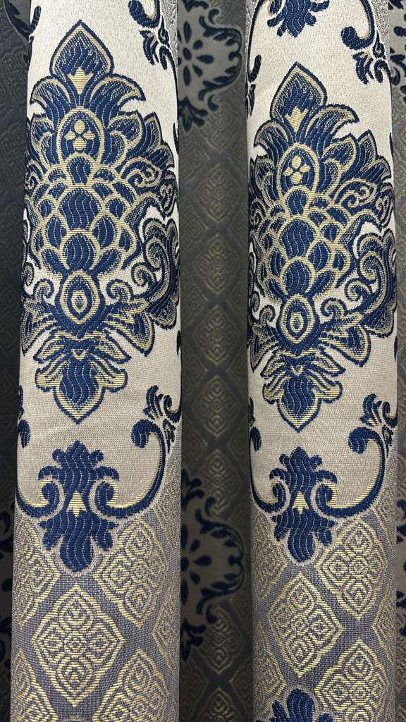 Blue Tina Luxury Curtain Set for 78 Inch Window with Amy Panels - Stylish Curtains