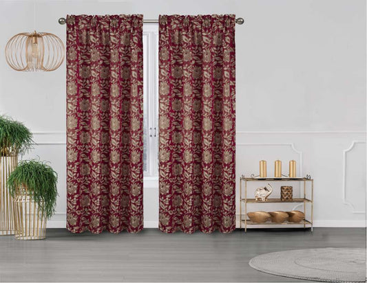 Magnolia Single Curtain Panel for Living Room & Bedroom | Classic Window Decor - Stylish Curtains
