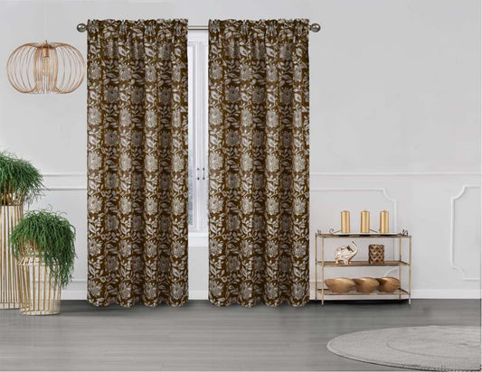 Magnolia Single Curtain Panel for Living Room & Bedroom | Classic Window Decor - Stylish Curtains