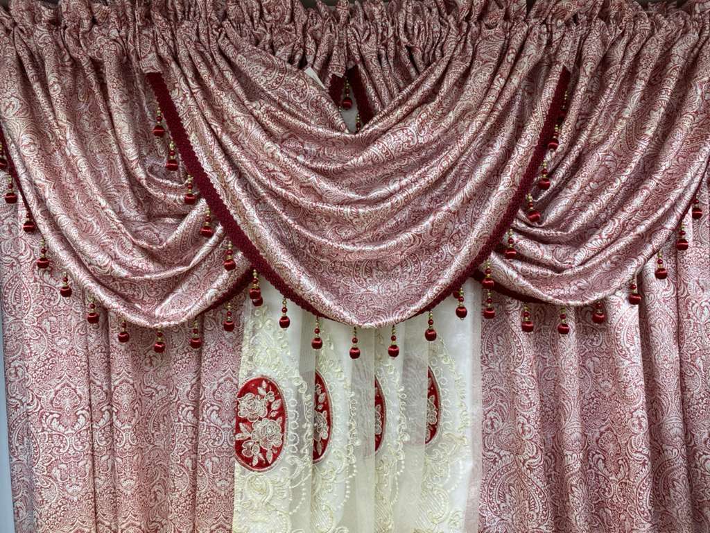 Vivi 7-Piece Luxury Curtain Set – Burgundy - Stylish Curtains