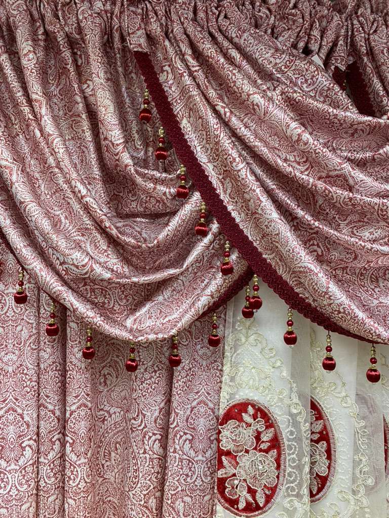 Vivi 7-Piece Luxury Curtain Set – Burgundy - Stylish Curtains