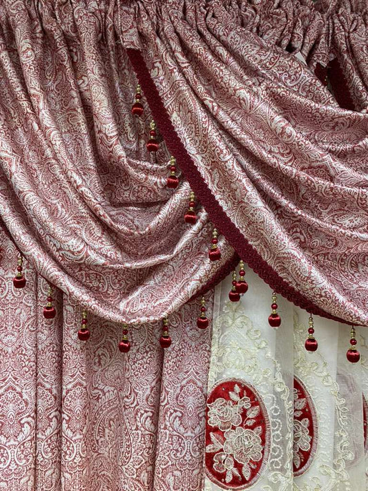 Vivi 7-Piece Luxury Curtain Set – Burgundy - Stylish Curtains