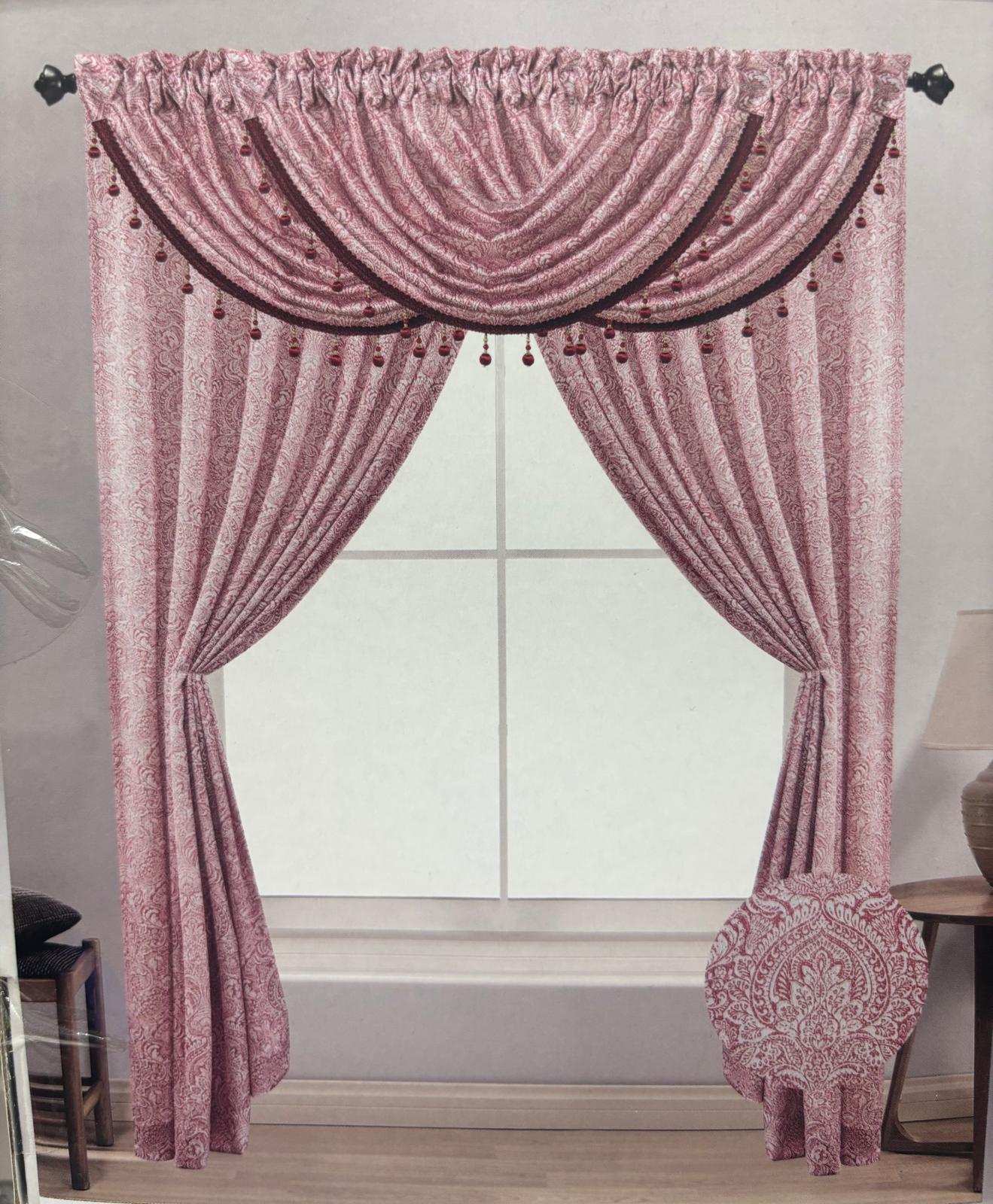 Vivi 5-Piece Curtain Set – Burgundy - Stylish Curtains