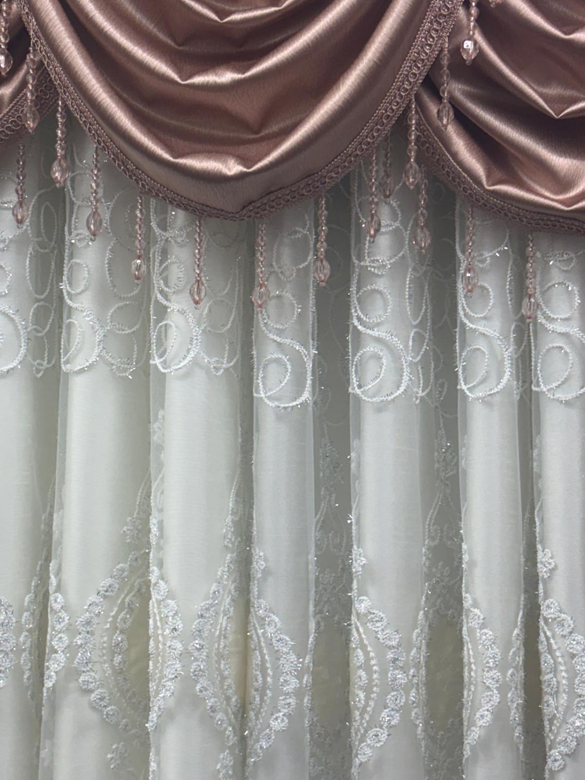 Regency Blush 11-Piece Luxury Curtain Set with Veronica Center Panels - Stylish Curtains