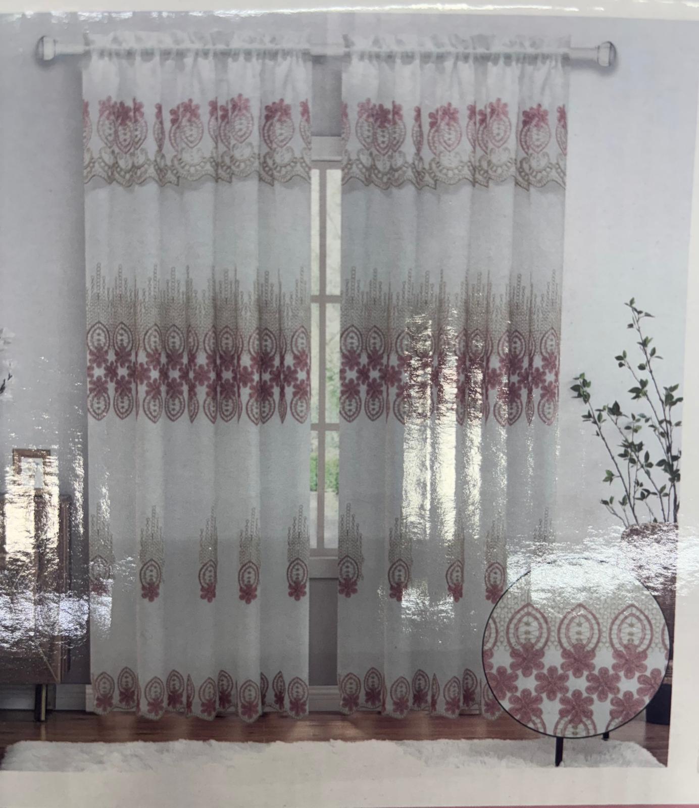 Noor Embroidery Curtain with Backing - Stylish Curtains