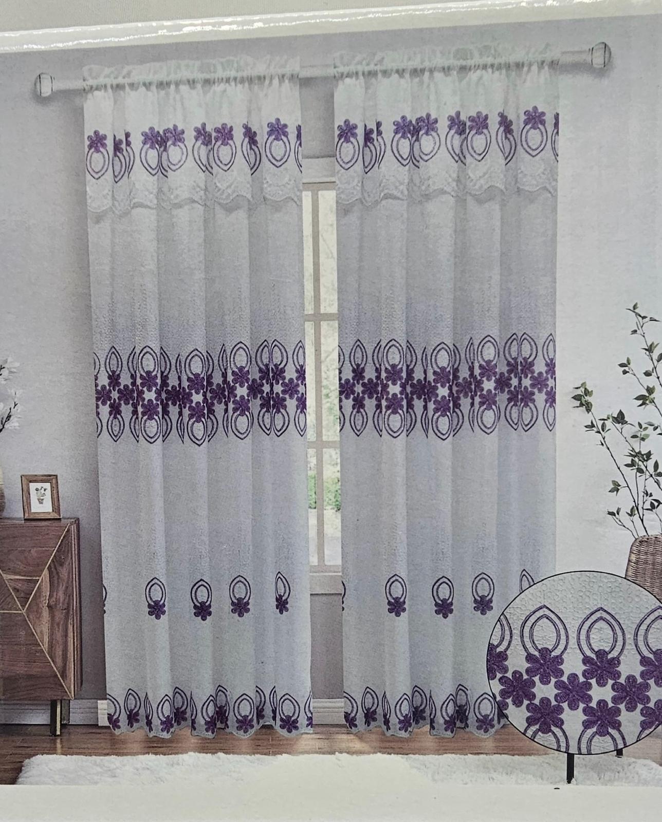 Noor Embroidery Curtain with Backing - Stylish Curtains