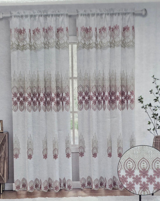 Noor Embroidery Curtain with Backing - Stylish Curtains