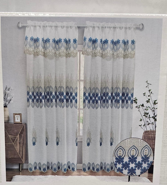 Noor Embroidery Curtain with Backing - Stylish Curtains