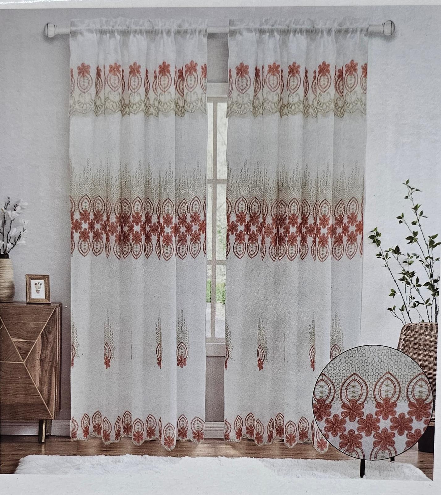 Noor Embroidery Curtain with Backing - Stylish Curtains