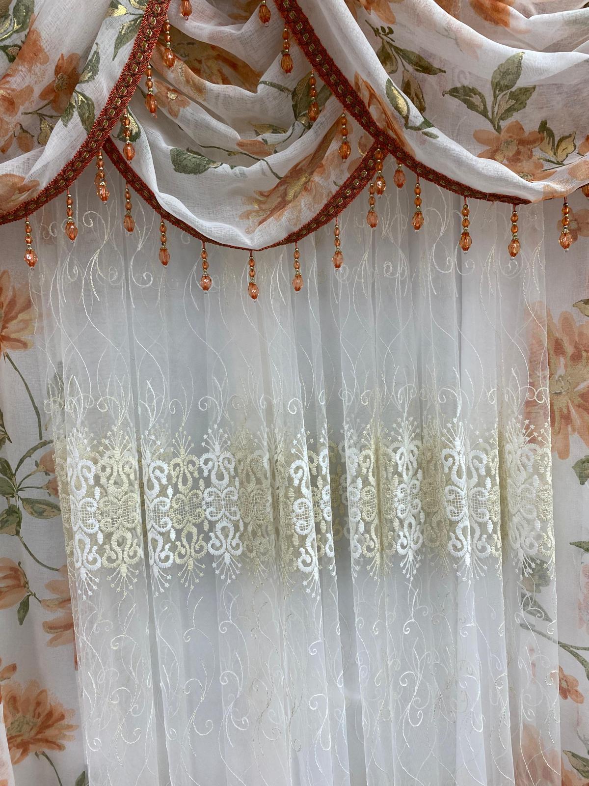decorative curtain draping with valance