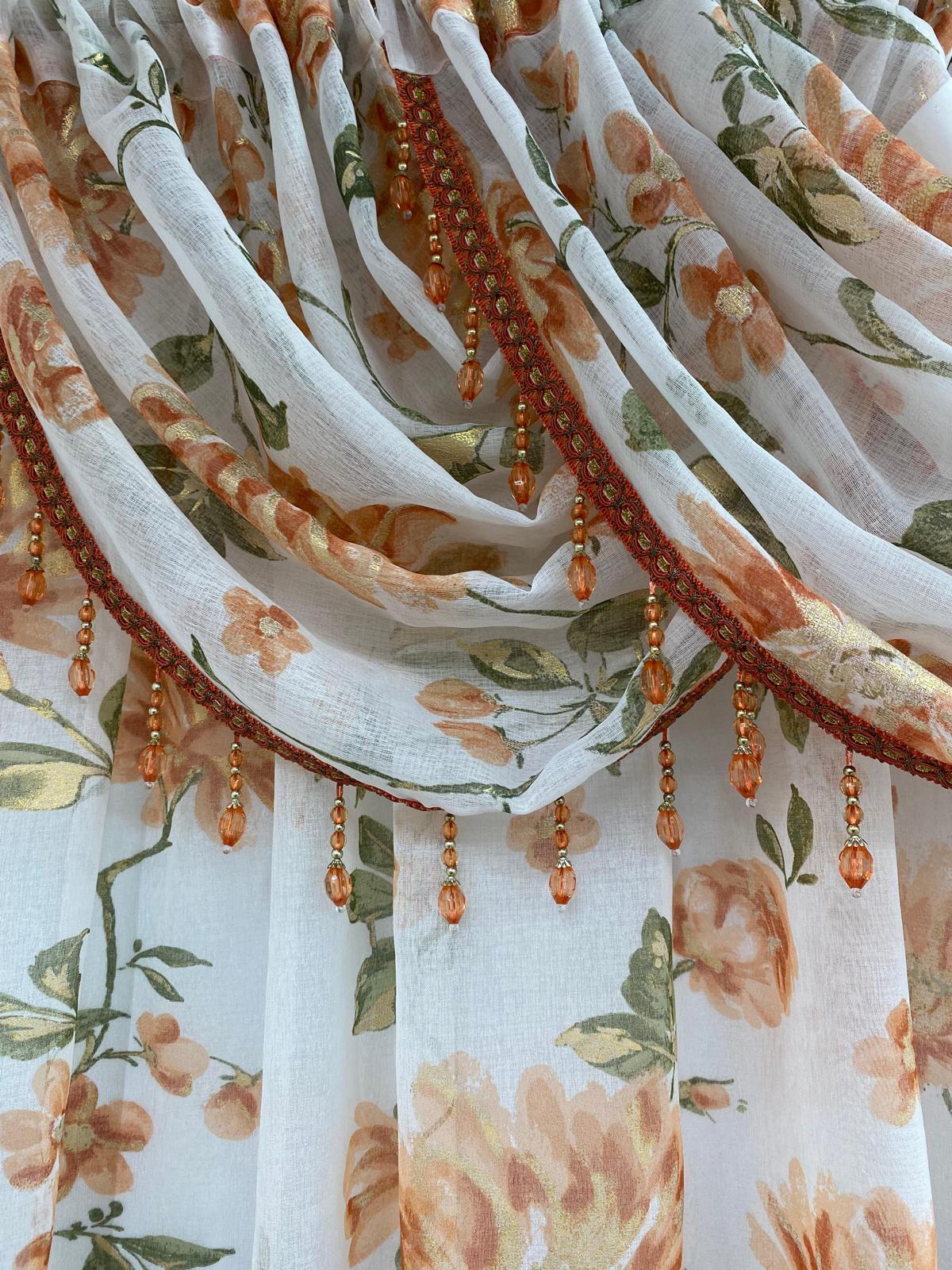 embroidered sheer curtain panel design