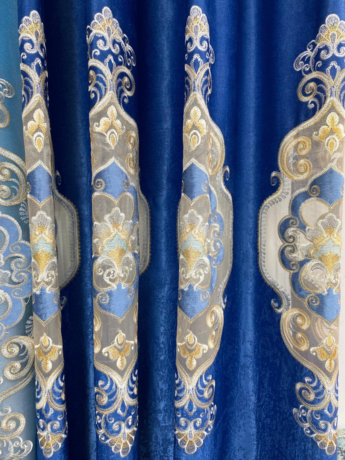 Jenifer Embroidered Grommet Curtain Set – 4 Piece Luxury Curtains with Sheer & Backing - Stylish Curtains