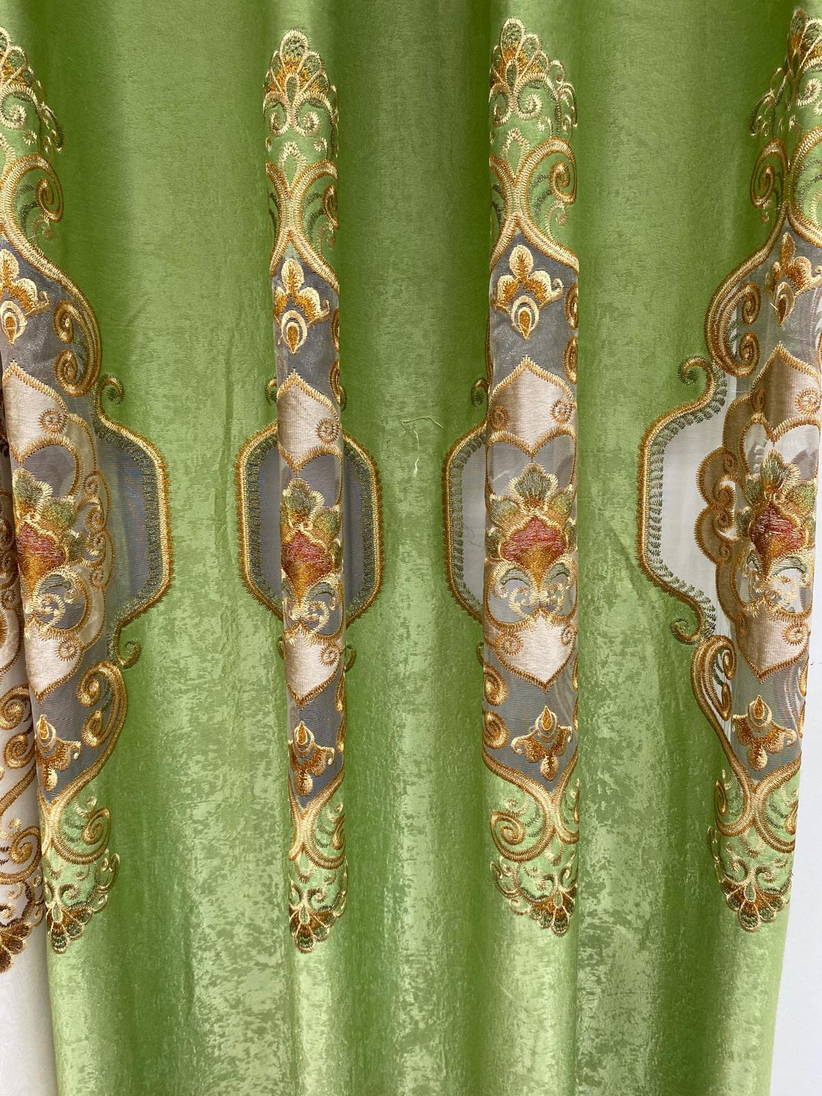 Jenifer Embroidered Grommet Curtain Set – 4 Piece Luxury Curtains with Sheer & Backing - Stylish Curtains