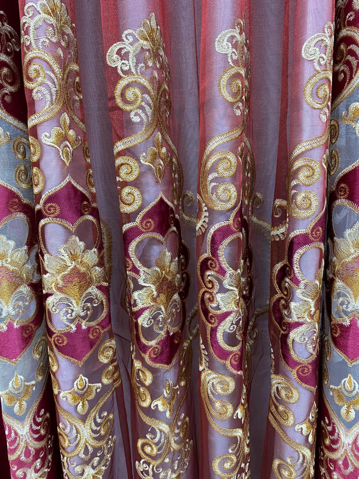 Jenifer Embroidered Grommet Curtain Set – 4 Piece Luxury Curtains with Sheer & Backing - Stylish Curtains