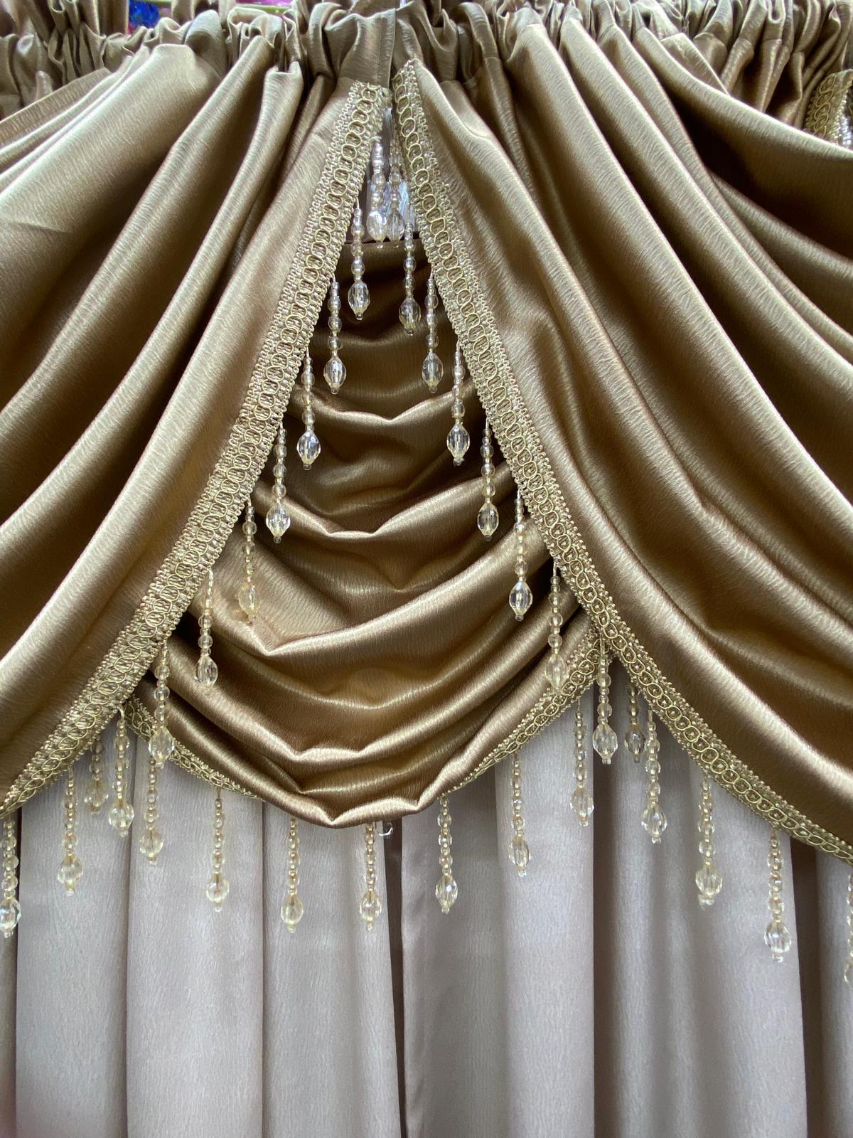regency gold curtain valance detailed drape design premium finish