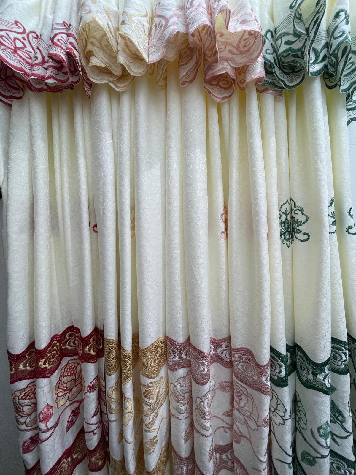Luxury Sufeena Jacquard Macramé Curtain With Attached Valance - Stylish Curtains