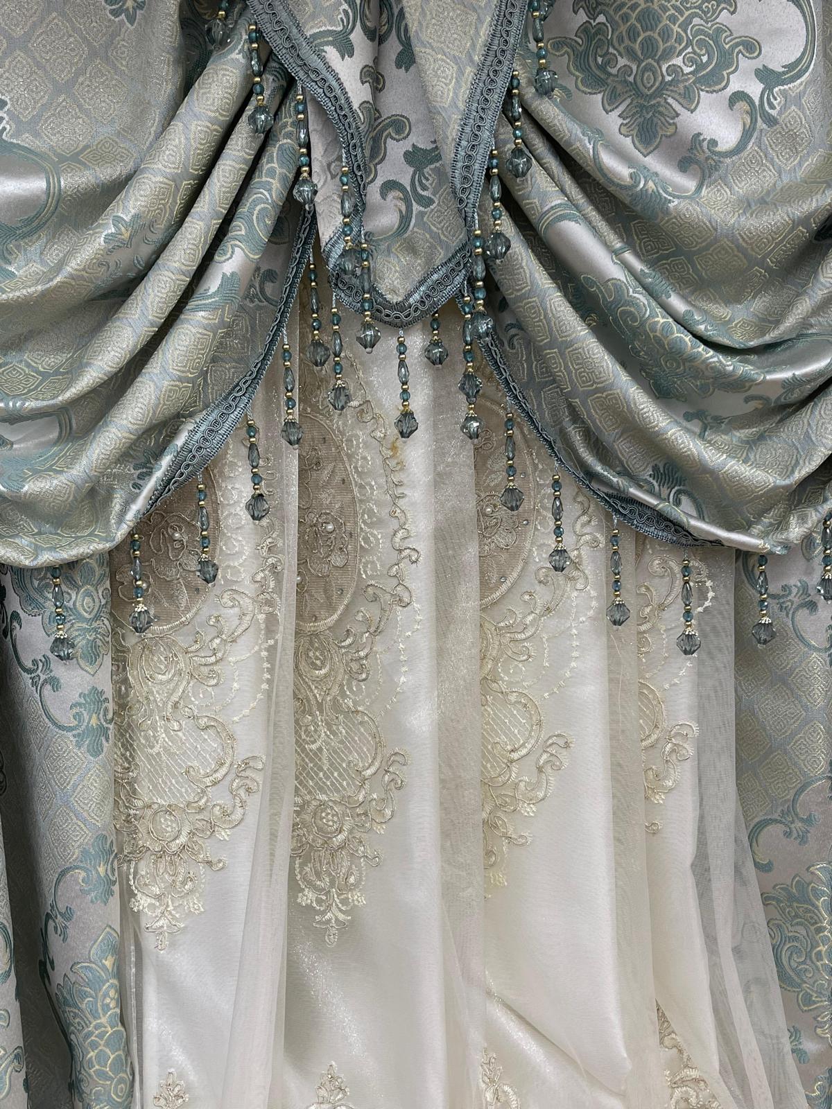 Elegant Aqua Window Curtains