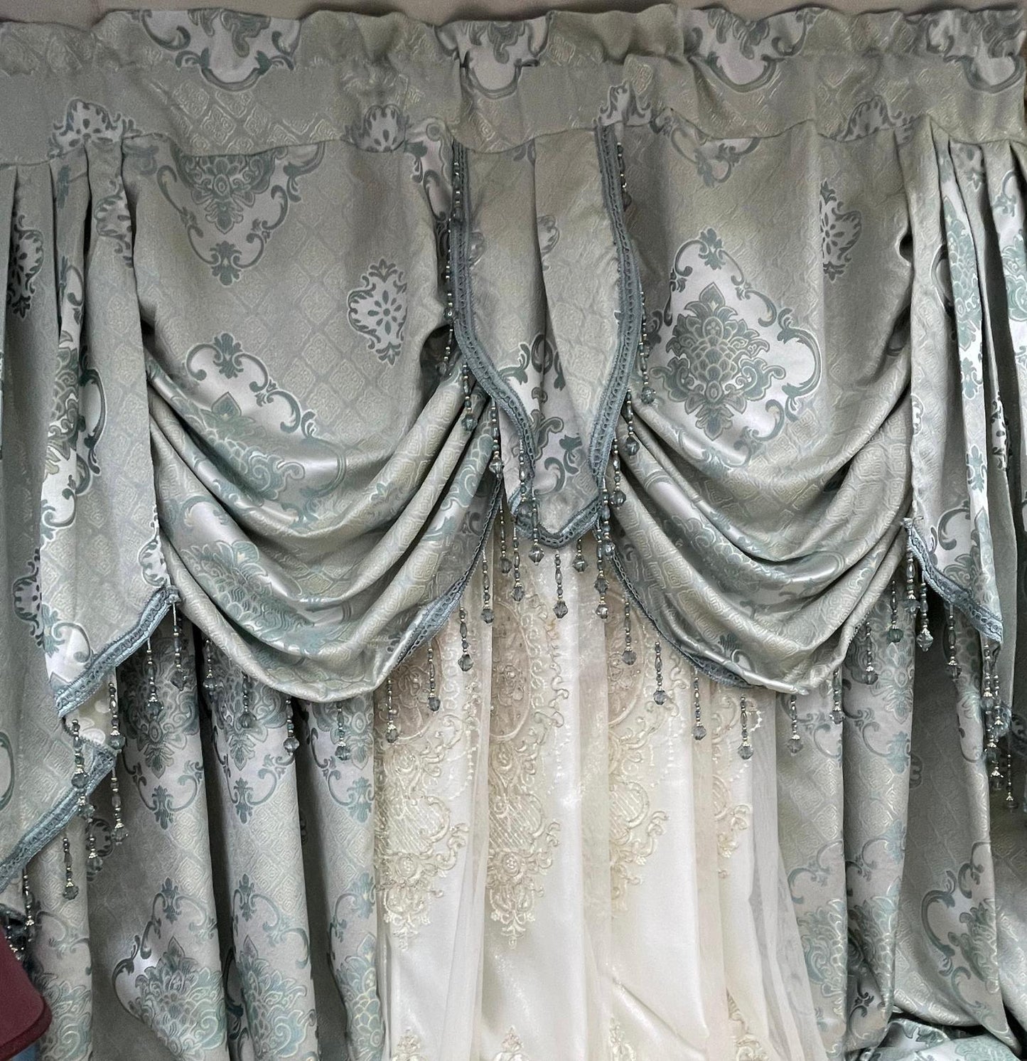 Tina Aqua Luxury Curtain Set