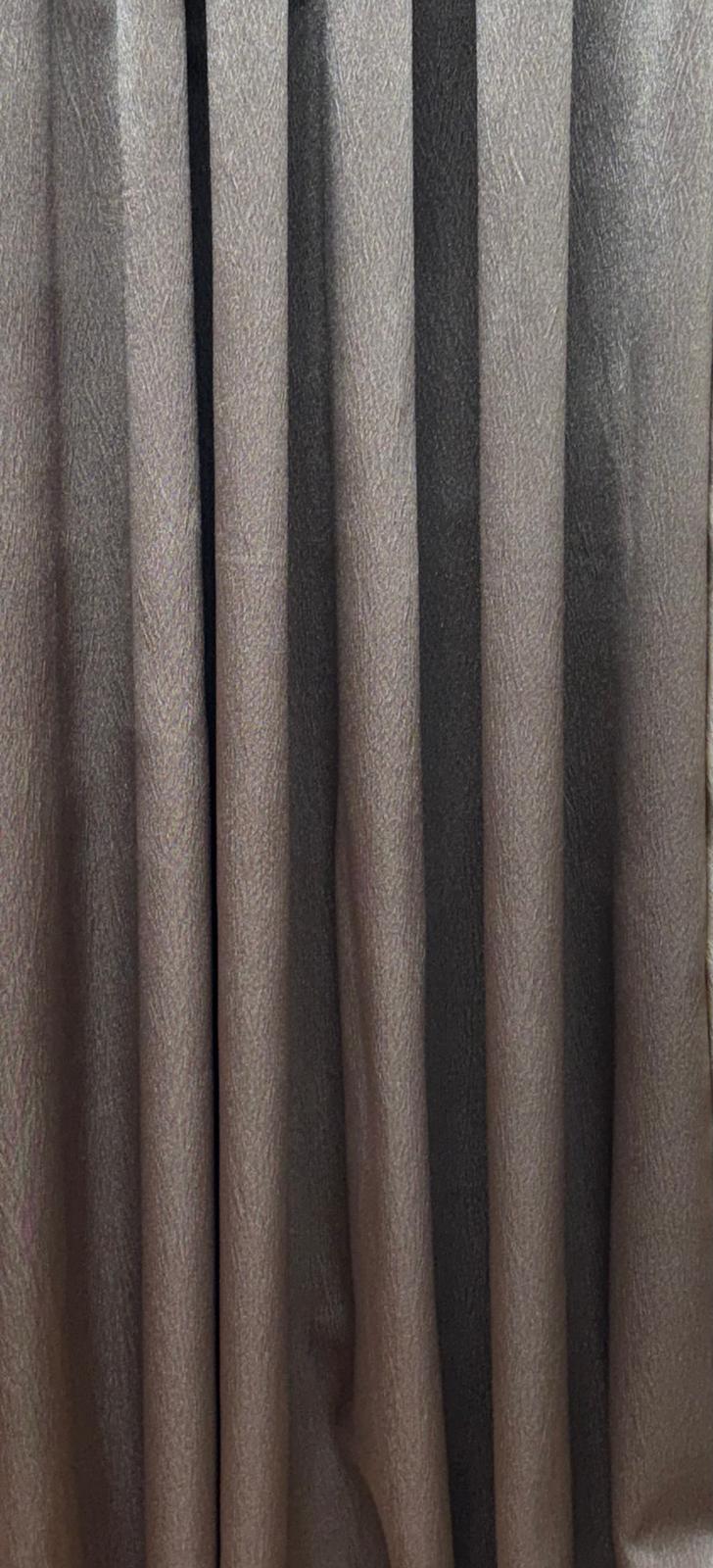 Luxury Regency Taupe & Beige 6PC Curtain Set With Crystal Waterfall Valance - Stylish Curtains