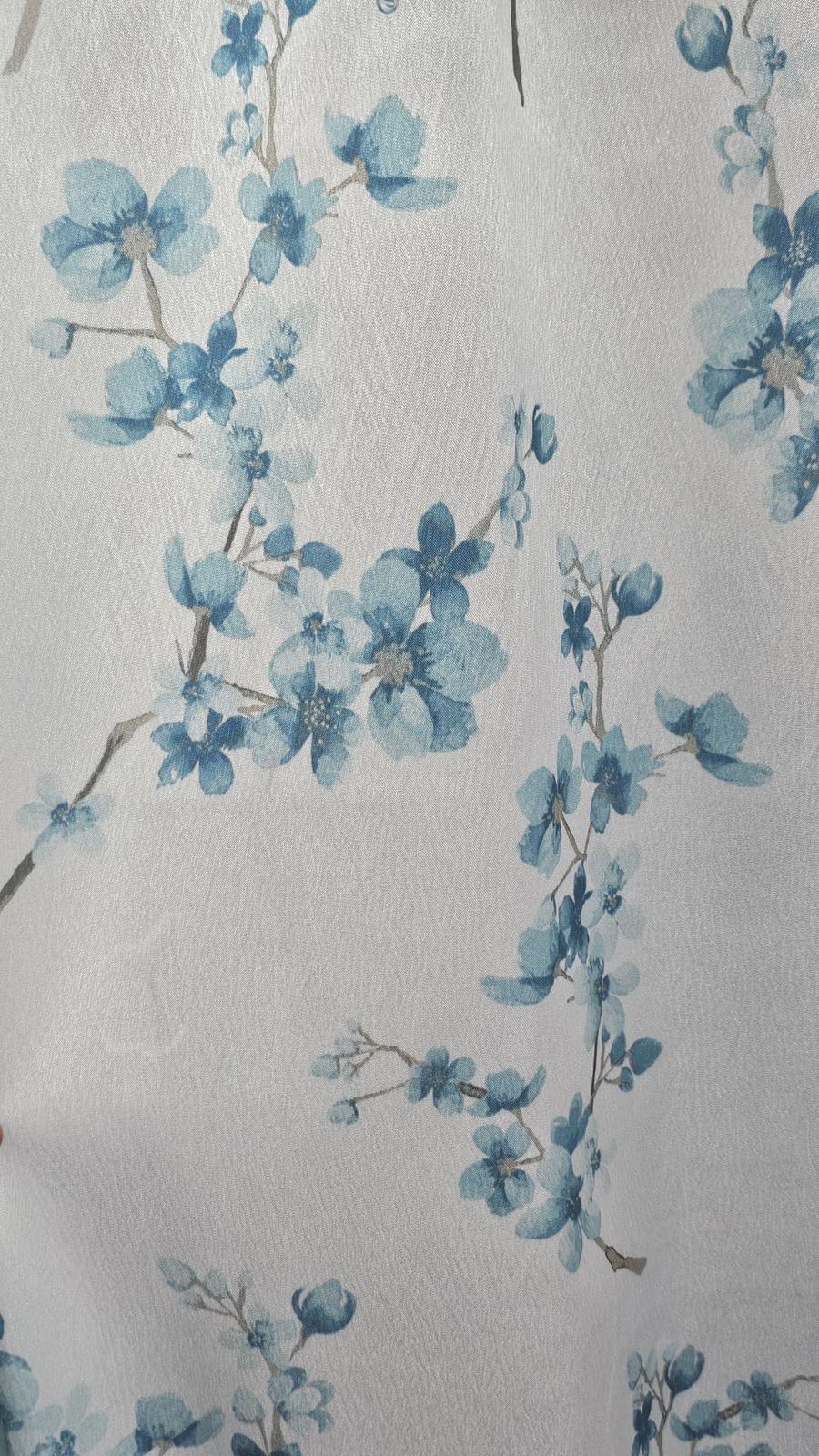 Regency Blossom Teal 11 Piece Curtain Set | Luxury Floral Window Treatment with Veronica Embroidered Panels