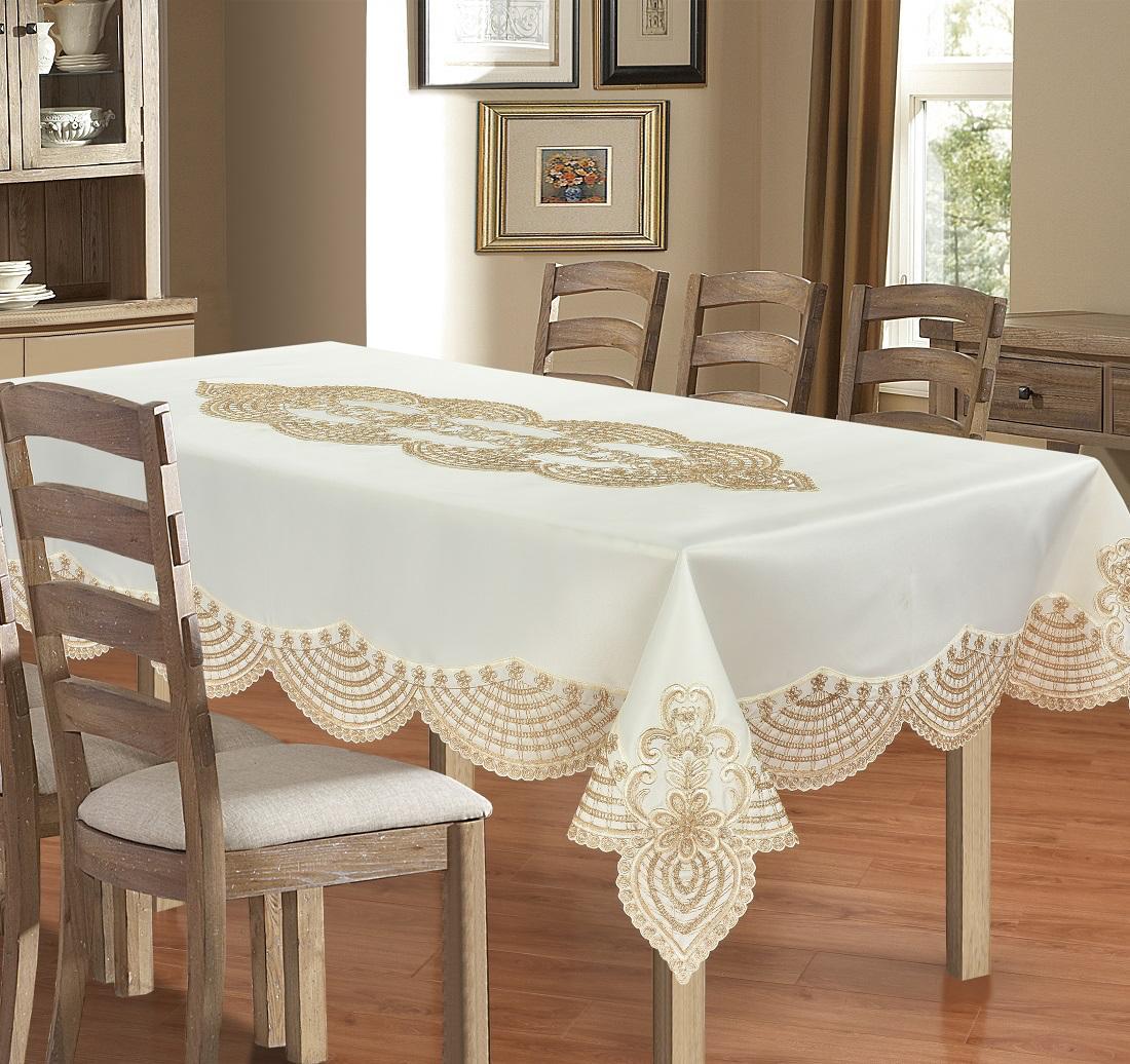 Tracy Rope Embroidered Table Cloth – Elegant Decorative Dining Table Cover