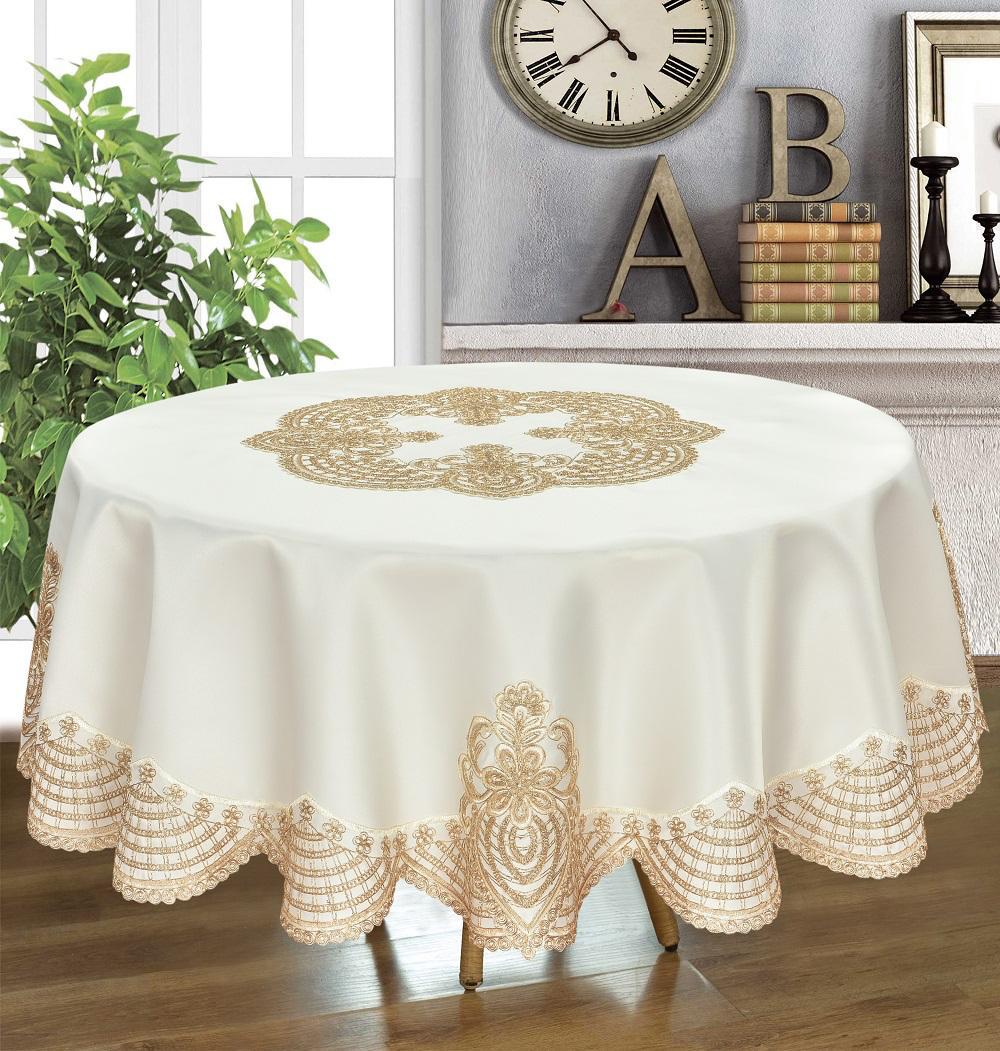 Tracy Rope Embroidered Table Cloth – Elegant Decorative Dining Table Cover
