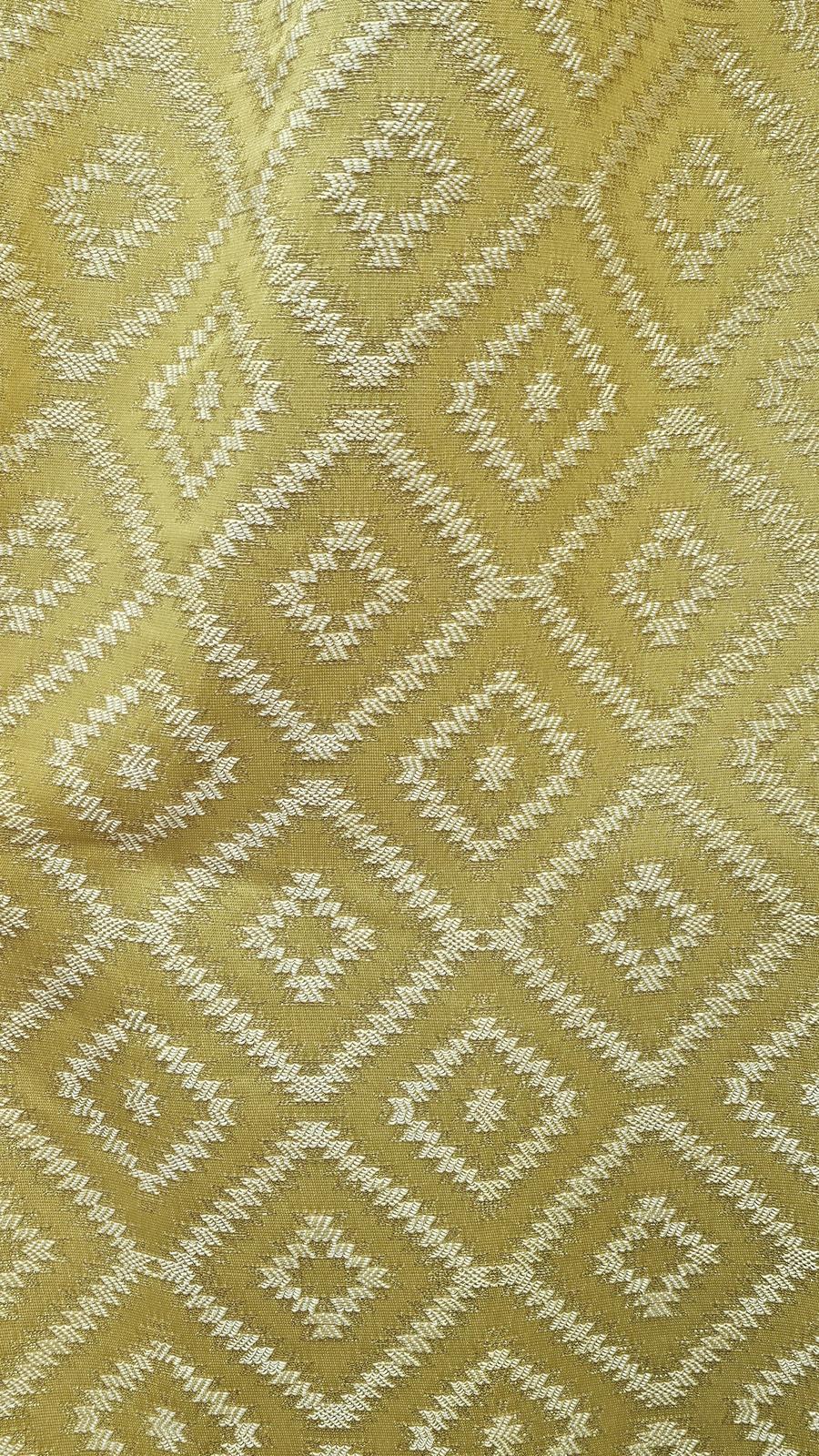 Maxine Yellow 7-Piece Luxury Curtain Set with Waterfall Valances