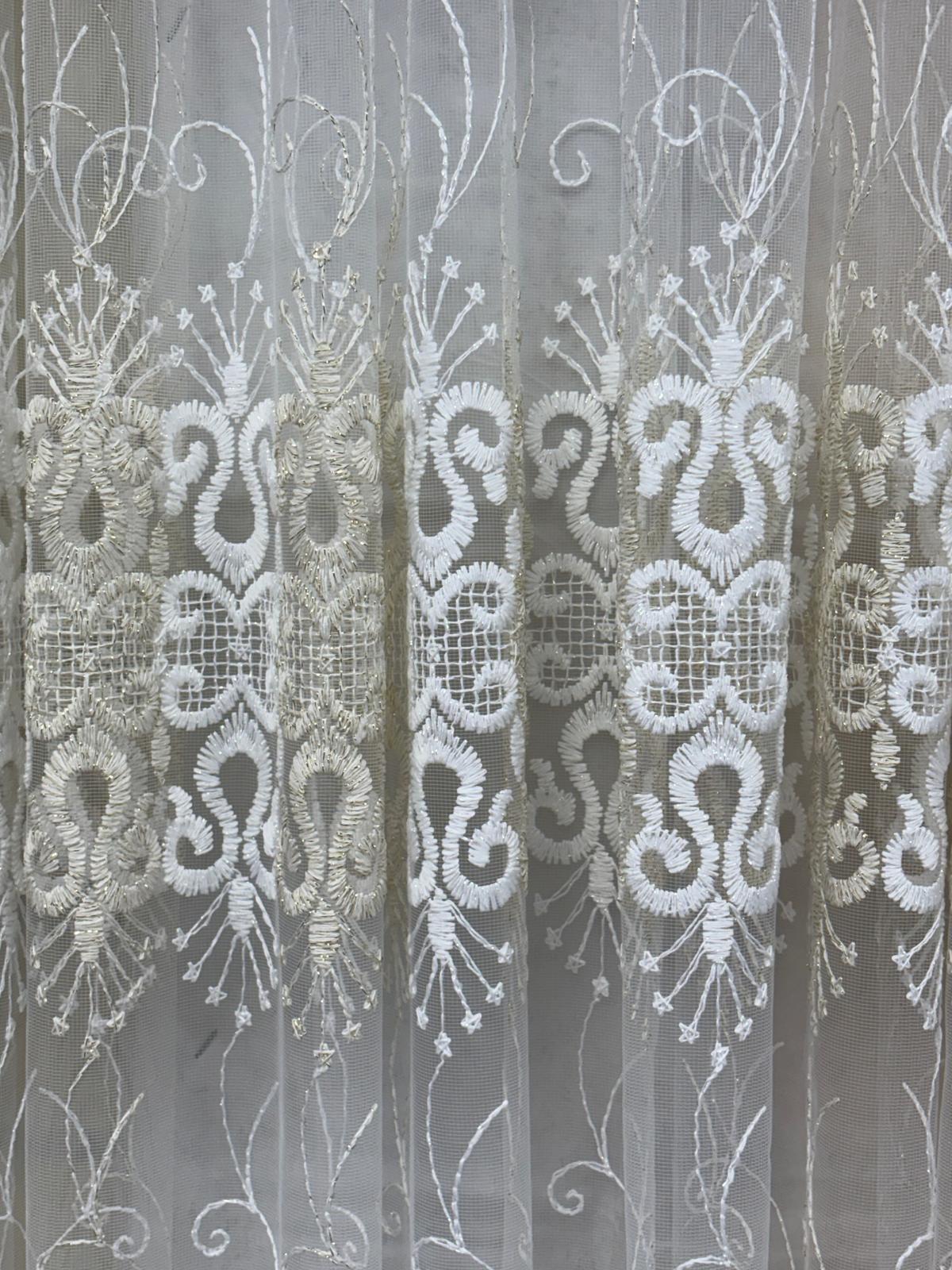Regency Blossom Gold 6-Piece Curtain Set with Amy Embroidered Middle Curtain