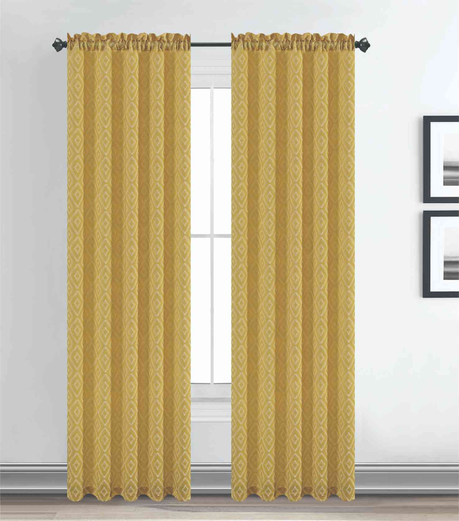 Maxine Jacquard Rod Pocket Curtain Panel – 1 Piece (54 x 84 in) - Stylish Curtains