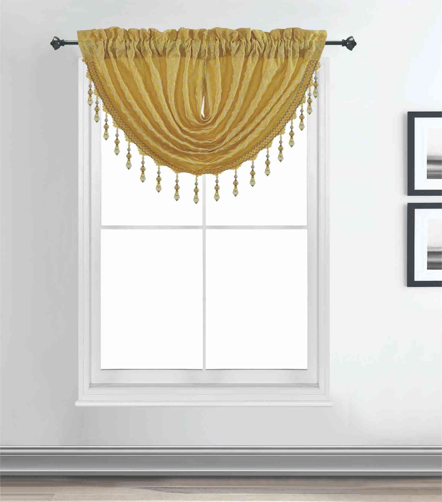 Maxine Jacquard Waterfall Valance - Stylish Curtains