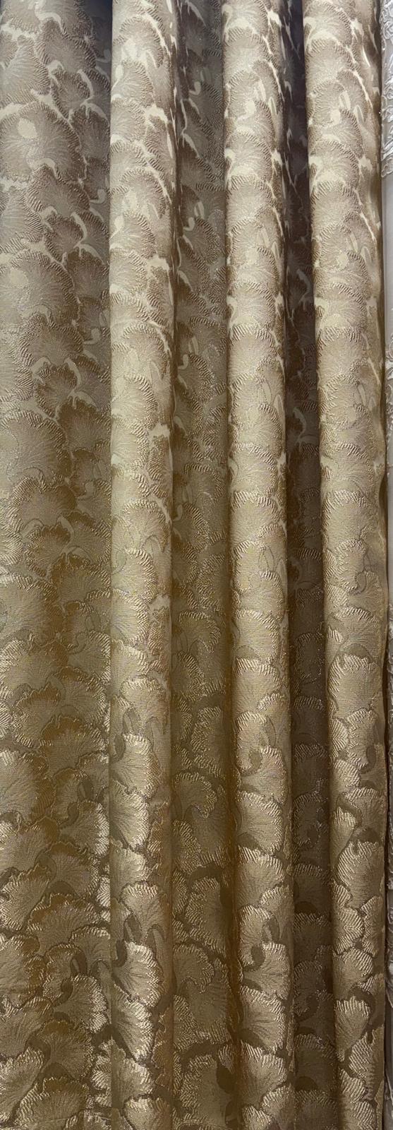 gold curtain fabric layer