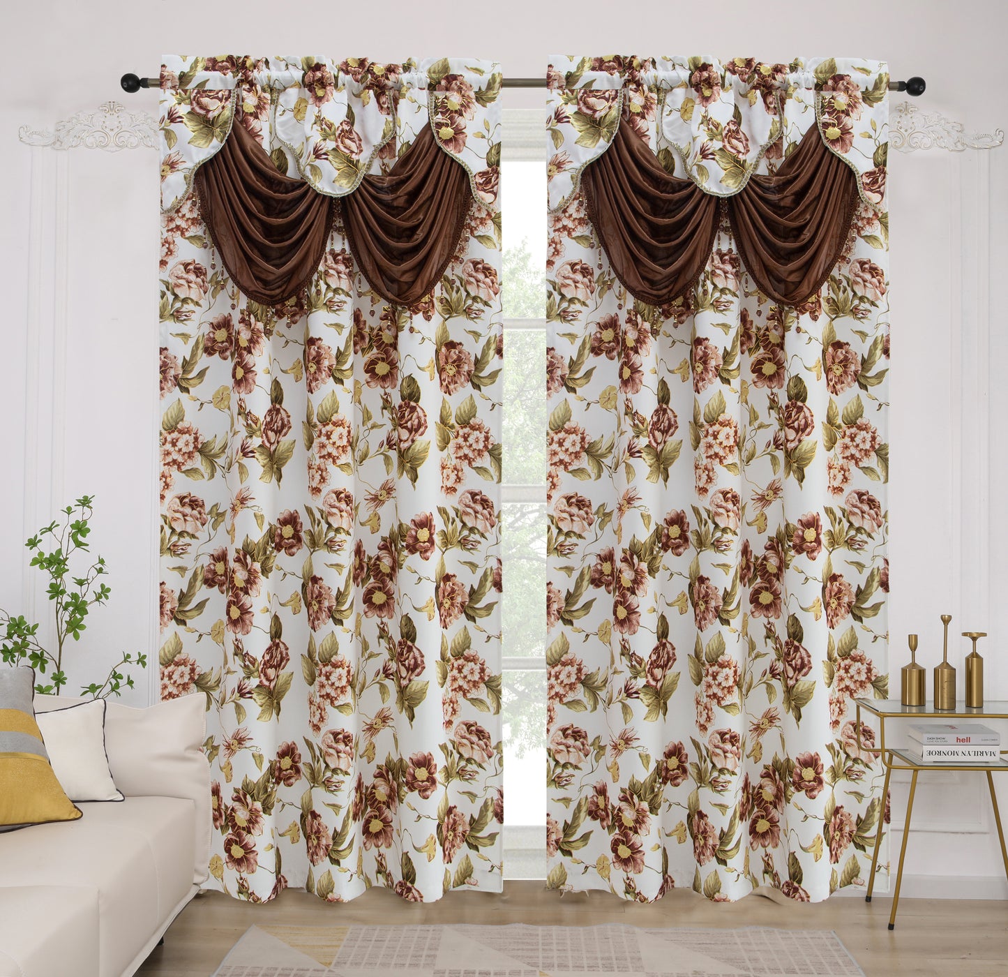 Jamie Rod Pocket Blackout Curtains with Attached Valance - Stylish Curtains
