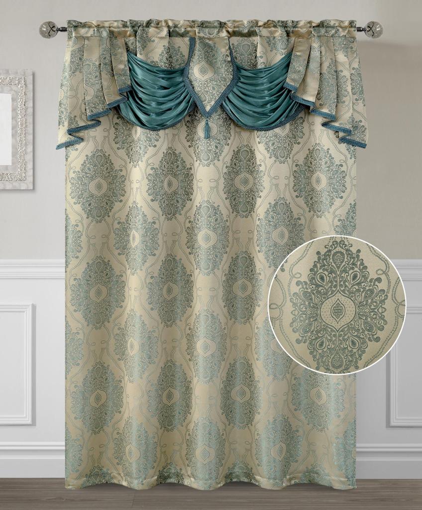 Amora Curtain with Attached Valance - Stylish Curtains