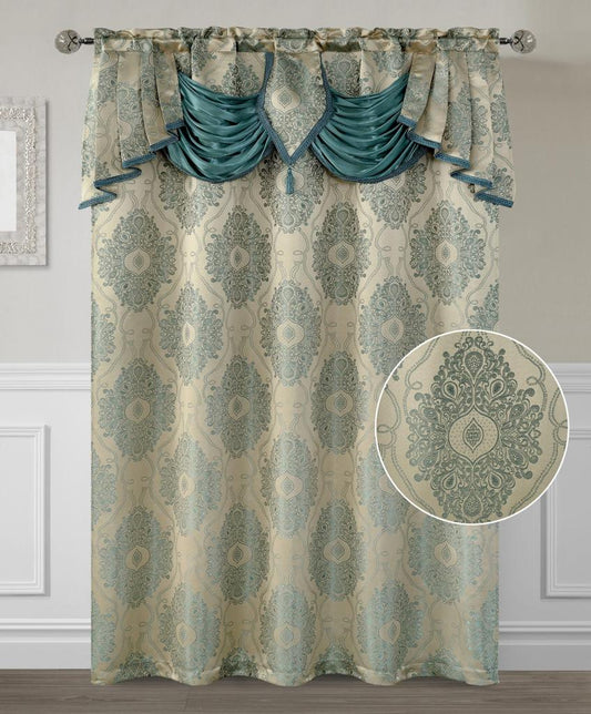Amora Curtain with Attached Valance - Stylish Curtains