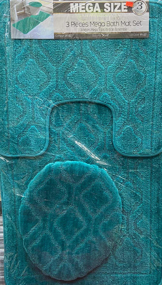 Catherine 3 Piece Bath Mat Set - Stylish Curtains