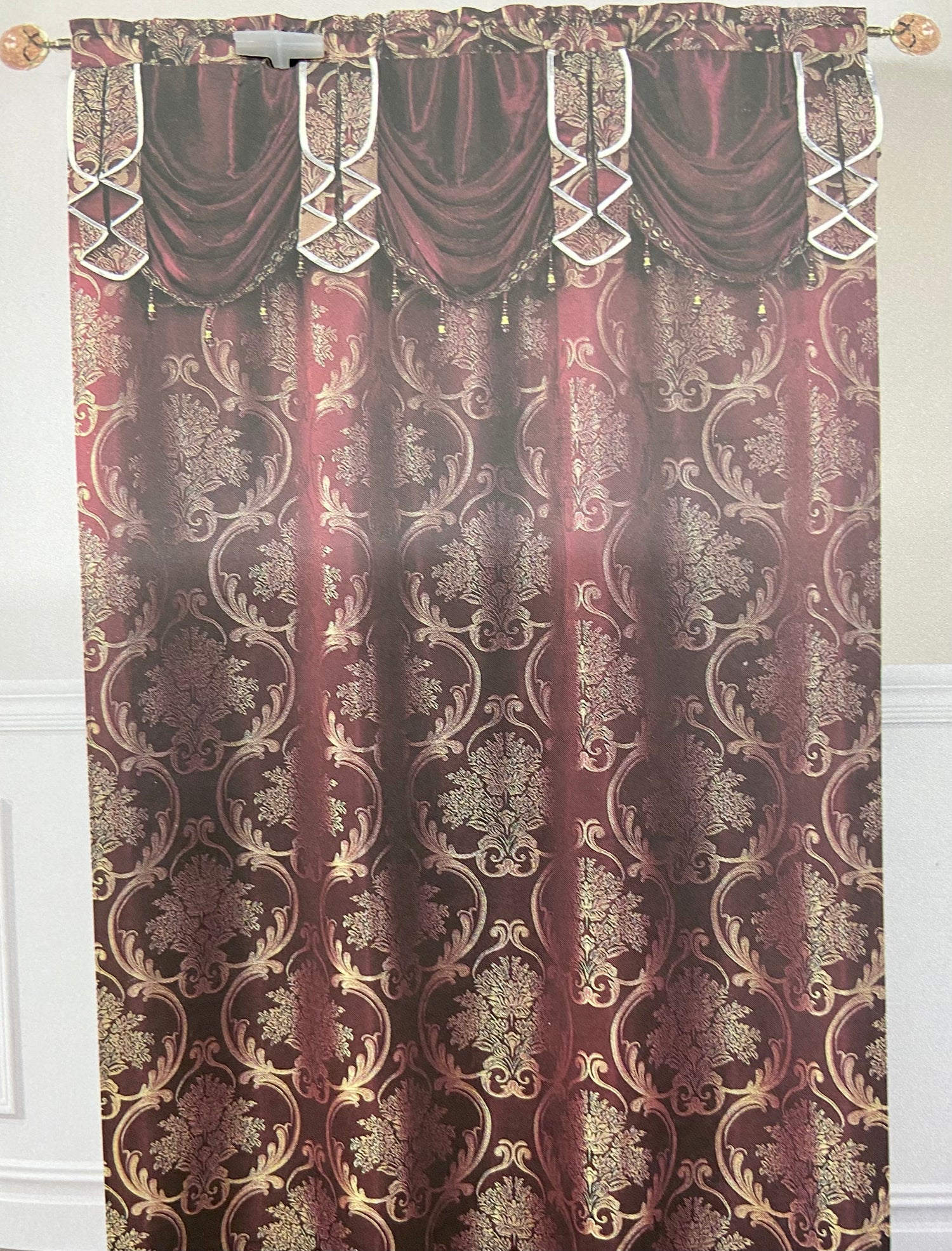 Selene Curtain Set with Attached Valance - Stylish Curtains