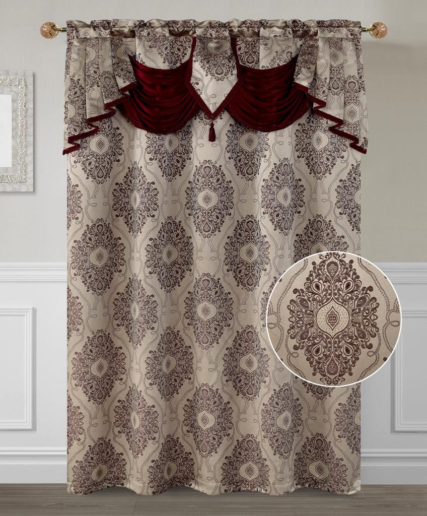 Amora Curtain with Attached Valance - Stylish Curtains