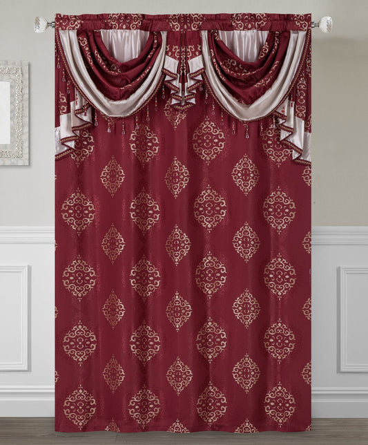 Gabriela Curtain with Attached Valance - Stylish Curtains