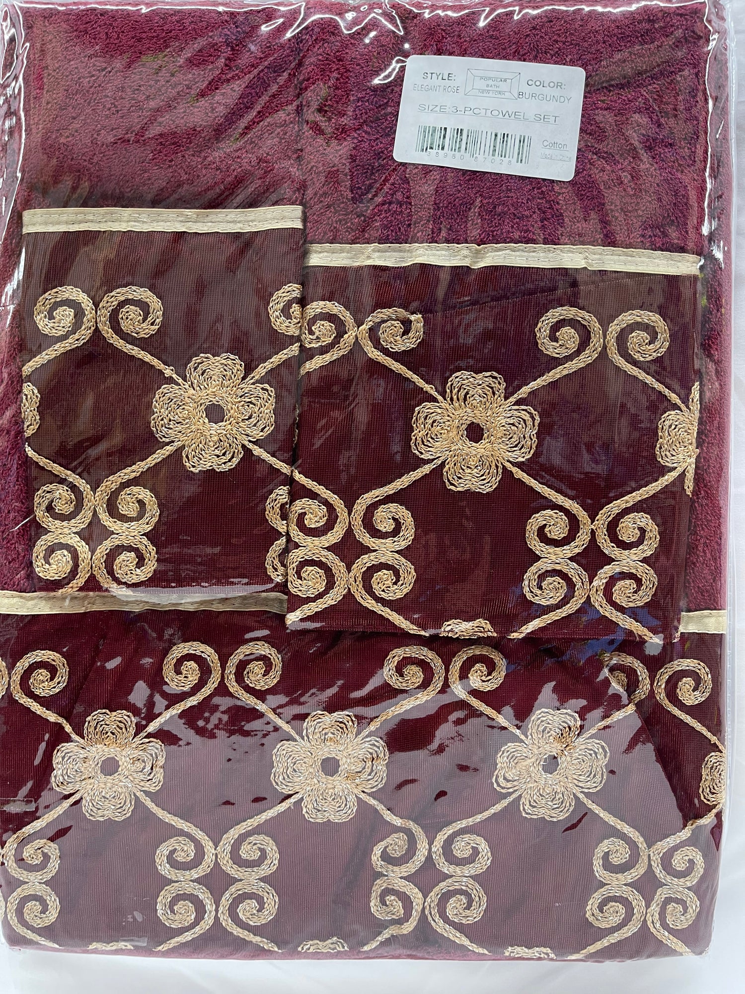 Popular Bath Embroidered 3 Piece Bath Towel Set - Stylish Curtains