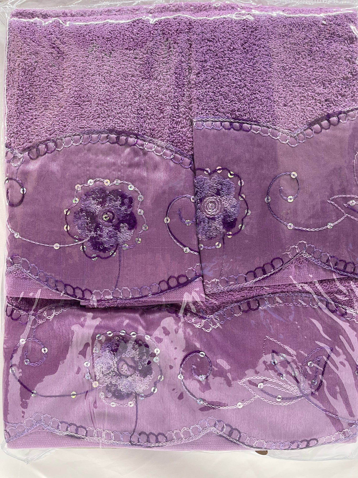 Popular Bath Embroidered 3 Piece Bath Towel Set - Stylish Curtains
